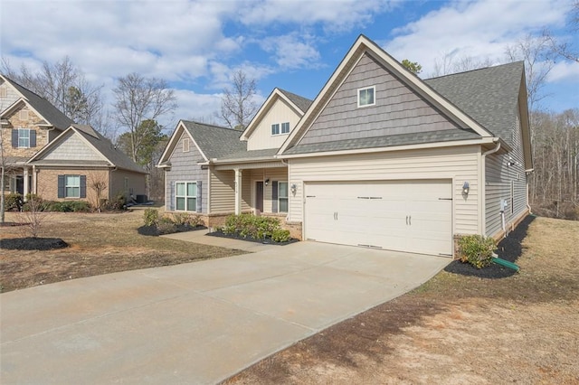 craftsman-style house with a garage