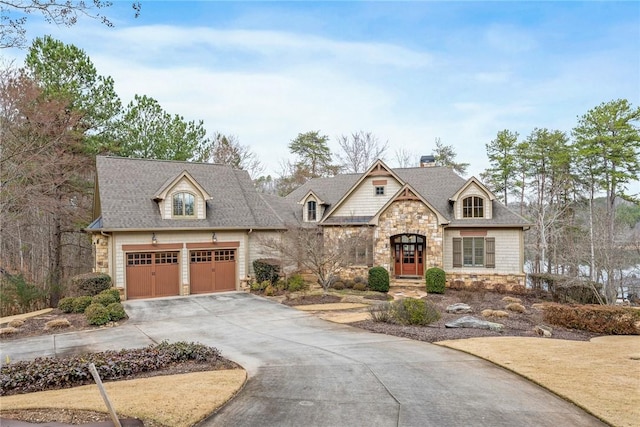 view of front of property featuring a garage