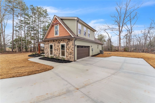 view of home's exterior with a garage