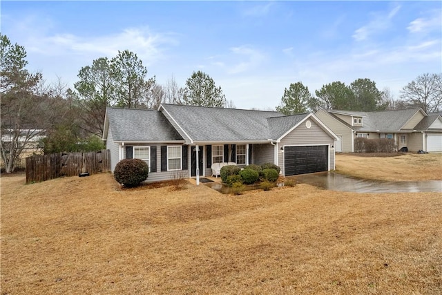 ranch-style house featuring a garage