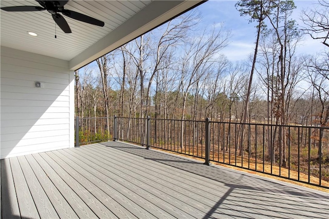 wooden terrace with ceiling fan