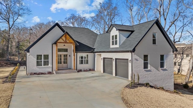 view of front of house with a garage