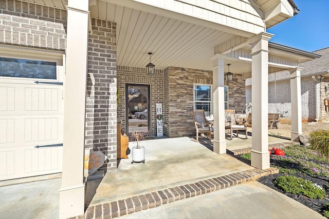 view of patio with a porch