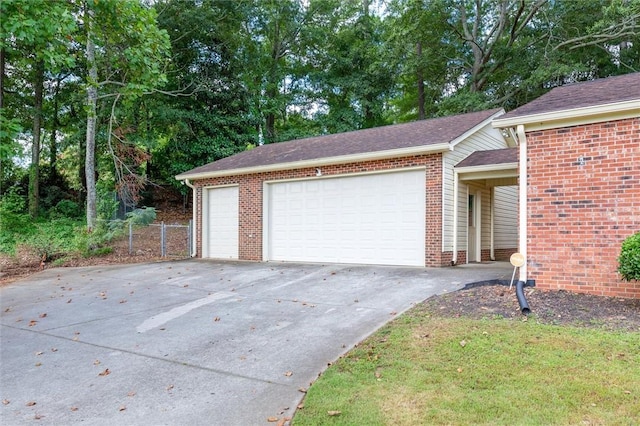 view of garage