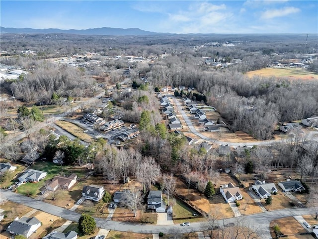 aerial view with a residential view and a mountain view