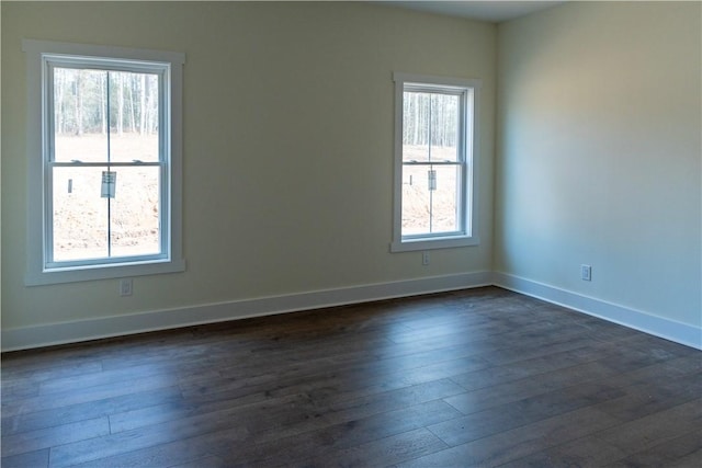 unfurnished room featuring dark hardwood / wood-style floors