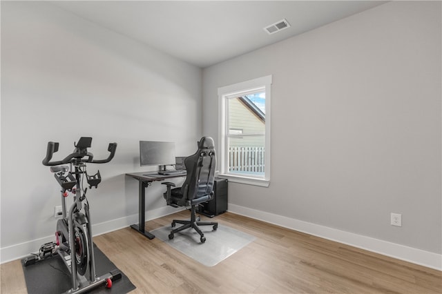 office featuring light hardwood / wood-style floors