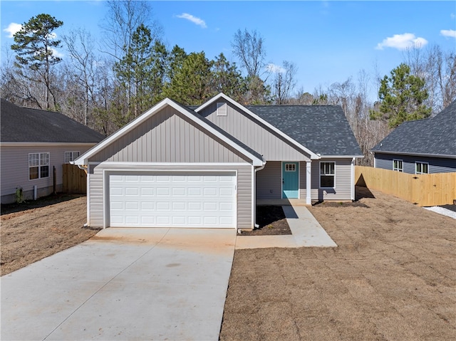 view of front facade with a garage