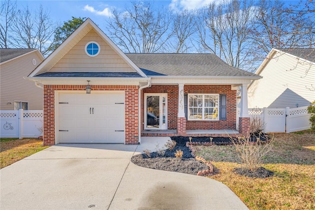 view of front facade with a garage