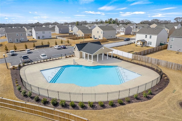 view of swimming pool with a patio and a gazebo