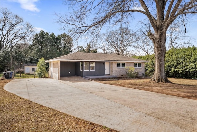 view of single story home