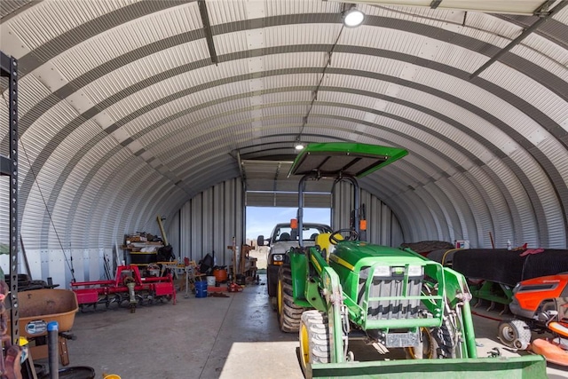 interior space with metal wall