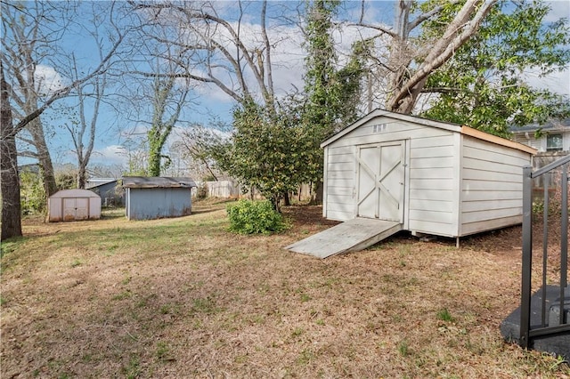 view of shed