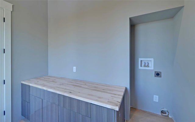 interior space featuring laundry area, washer hookup, and electric dryer hookup