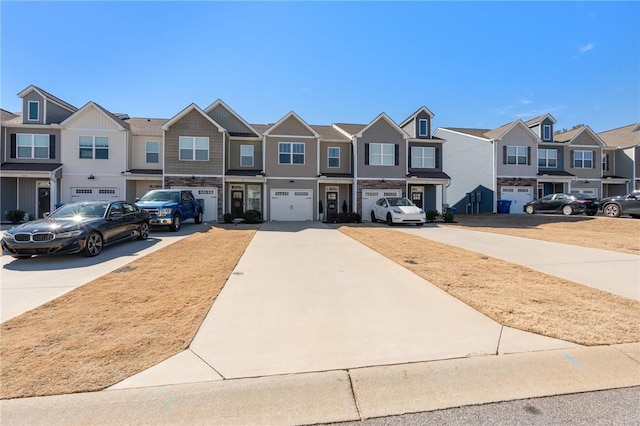 129 Rushing Creek Ln, Piedmont, SC 29673 - view of front of property with an attached garage, stone siding, a residential view, and concrete driveway