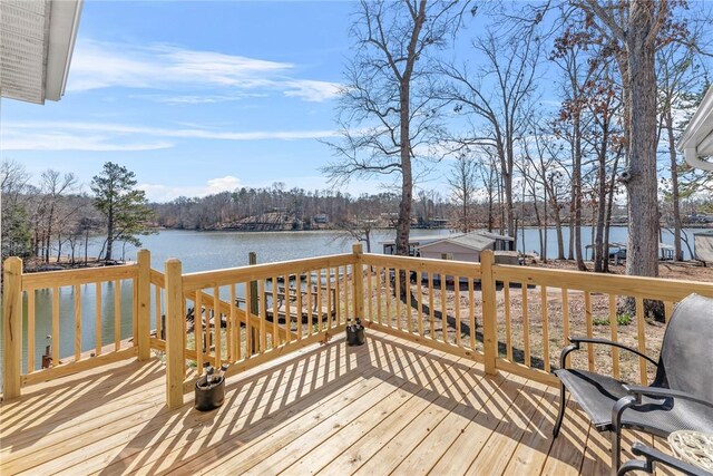 93 Parnell Rd, Abbeville, SC 29620 - wooden deck featuring a water view