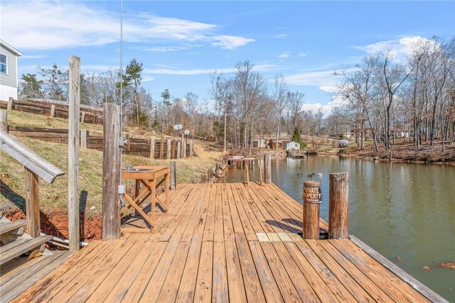 93 Parnell Rd, Abbeville, SC 29620 - dock area featuring a water view and view of scattered trees