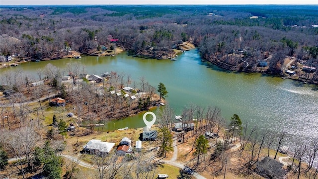 93 Parnell Rd, Abbeville, SC 29620 - aerial view of property and surrounding area with a heavily wooded area and a large body of water