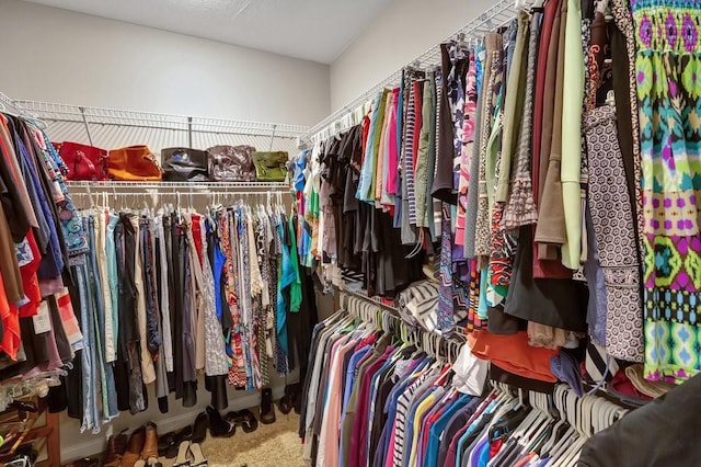 spacious closet with carpet floors