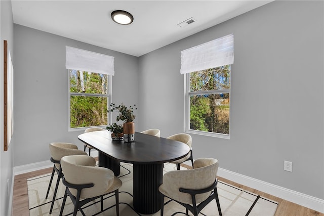 1507 Bennett Dr, Anderson, SC 29621 - dining area featuring baseboards, visible vents, and light wood-type flooring