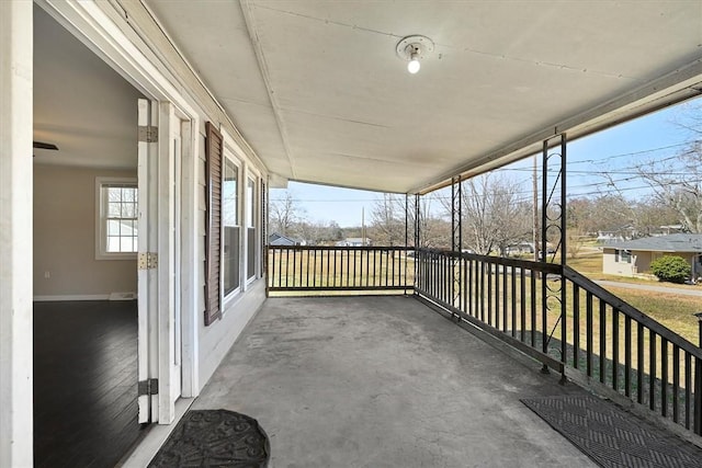 view of unfurnished sunroom