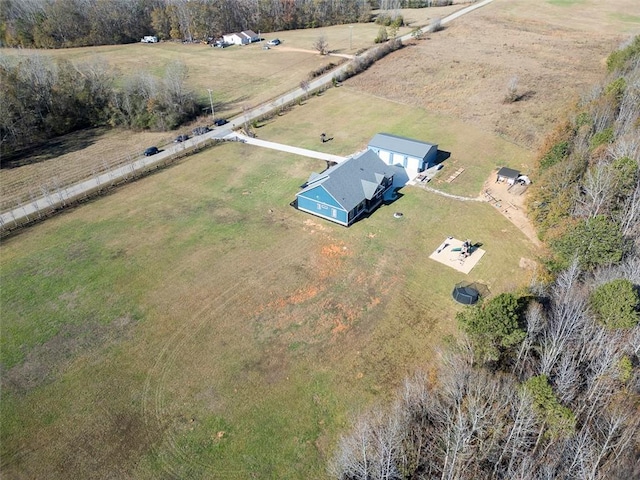 aerial view featuring a rural view