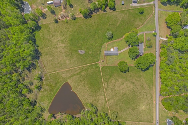 aerial view with a rural view