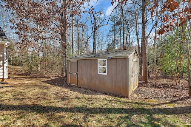 view of shed