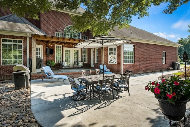 view of patio / terrace with a grill