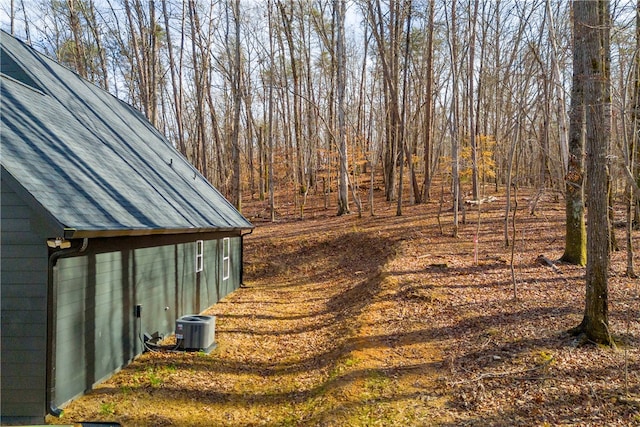 view of yard featuring central AC