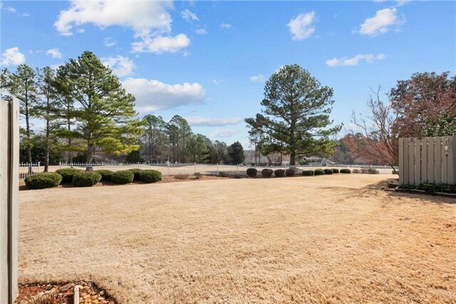 view of yard featuring fence