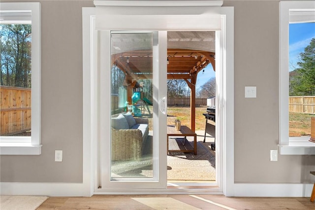 entryway featuring wood finished floors