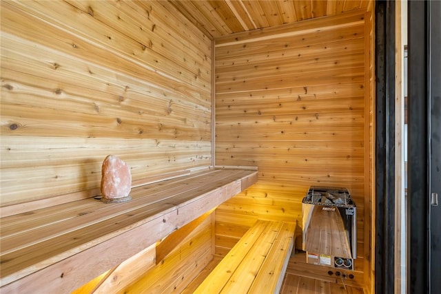 view of sauna