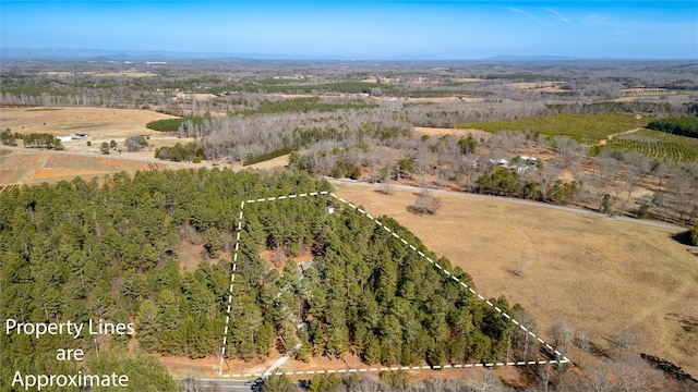 drone / aerial view featuring a rural view