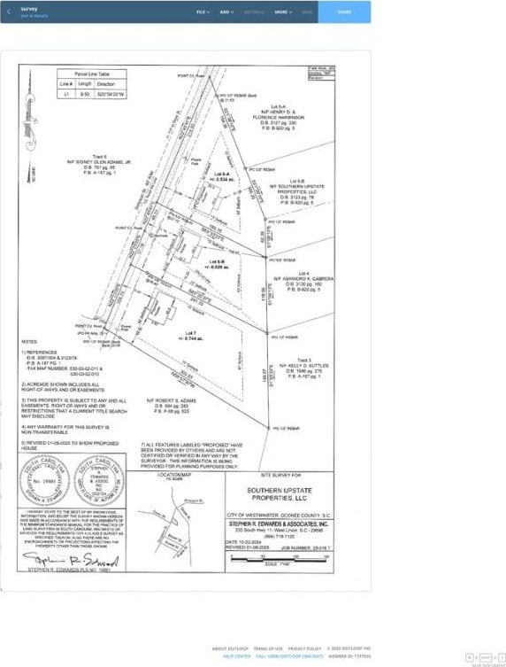 224 Simpson St, Westminster, SC 29693 - survey map / technical document