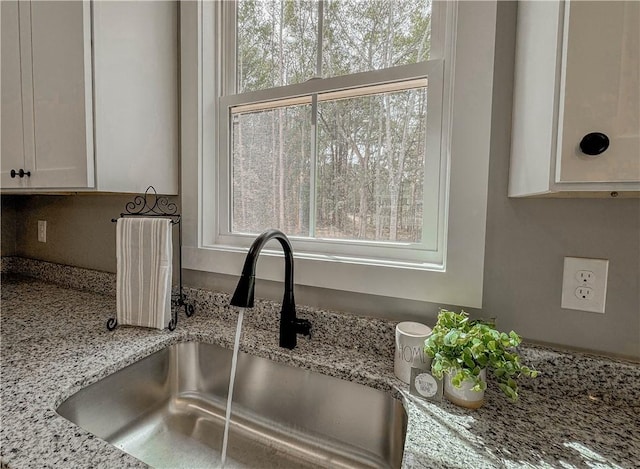 224 Simpson St, Westminster, SC 29693 - kitchen view of white cabinets and light stone counters