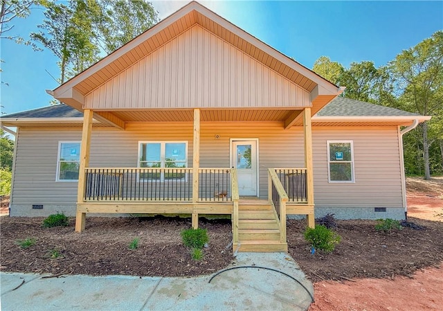 224 Simpson St, Westminster, SC 29693 - bungalow-style house featuring crawl space, roof with shingles, and a porch