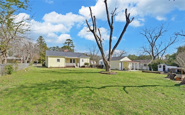 view of yard with fence