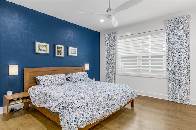 1230 Melton Rd Unit 215, West Union, SC 29696 - bedroom with recessed lighting, a ceiling fan, wood finished floors, and baseboards