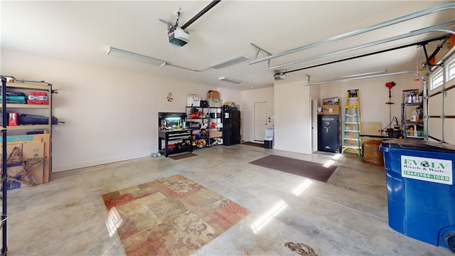 garage featuring baseboards and a garage door opener