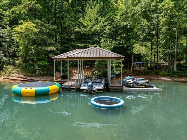 view of dock area