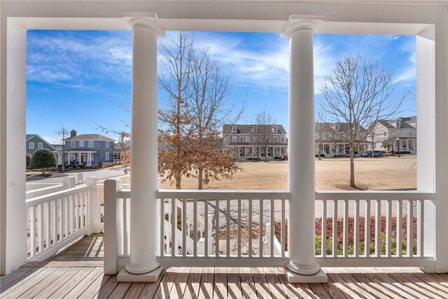 254 Thomas Green Blvd, Clemson, SC 29631 - wooden deck featuring a residential view and covered porch