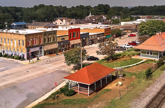 aerial view featuring a view of trees