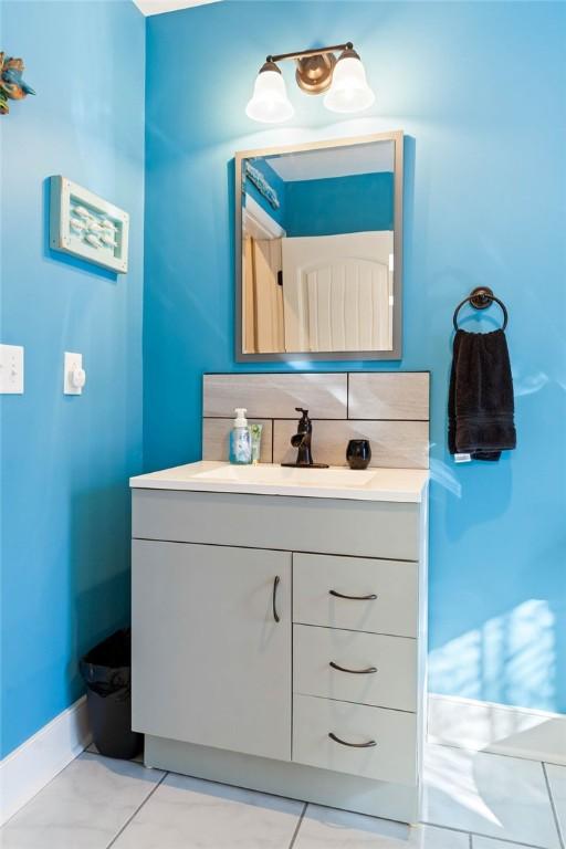 432 Over Look Dr, Fair Play, SC 29643 - bathroom featuring baseboards and vanity