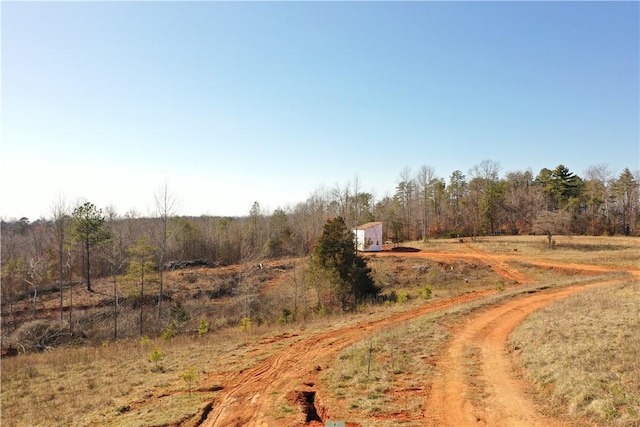 view of street with a rural view