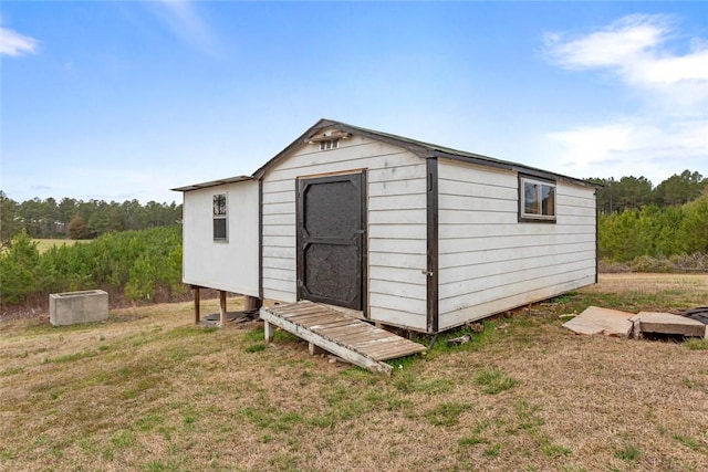 view of shed