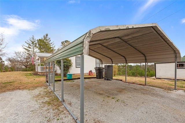 view of car parking featuring a detached carport