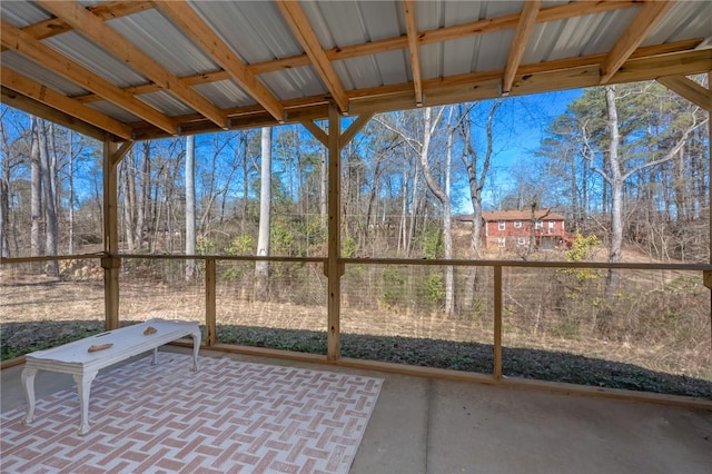 view of unfurnished sunroom