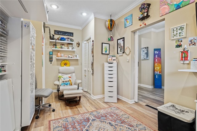 495TALLSHIP240 Tall Ship Dr, Salem, SC 29676 - sitting room with wood finished floors, ornamental molding, recessed lighting, and baseboards