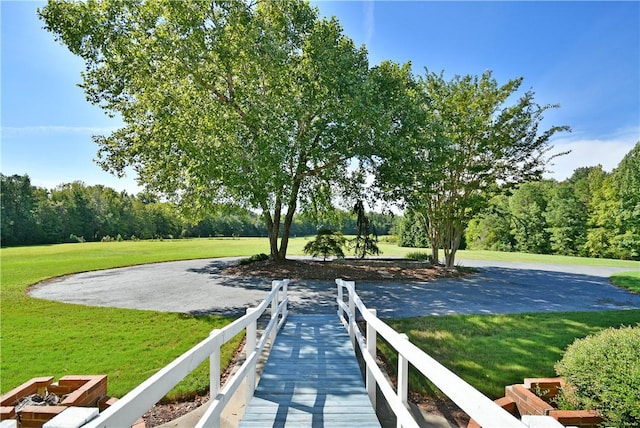 view of home's community with a lawn